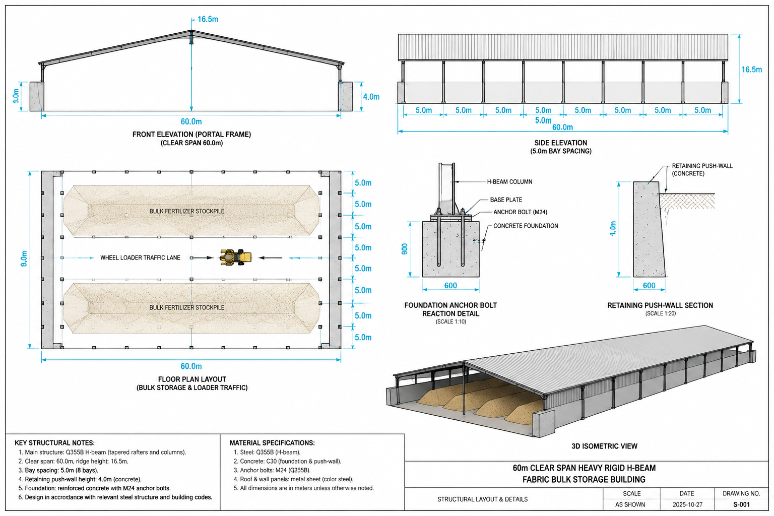 60m Heavy Crane-Ready Industrial Workshop