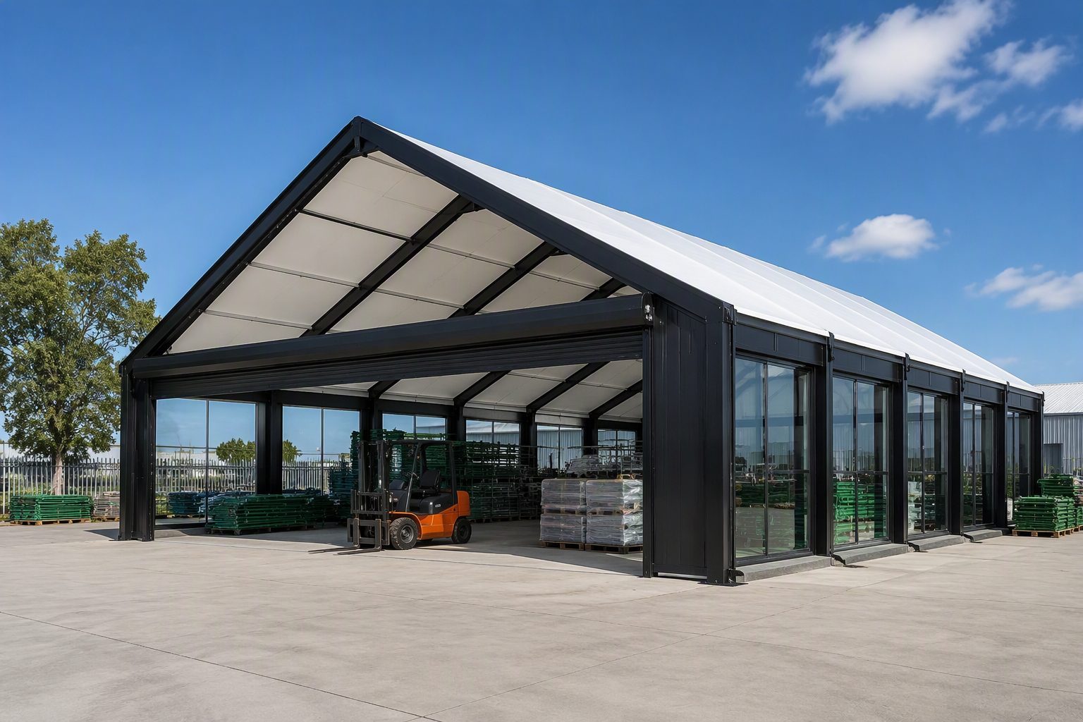 15m (50ft) Industrial Logistics Clear-Span Structure - 20m Length