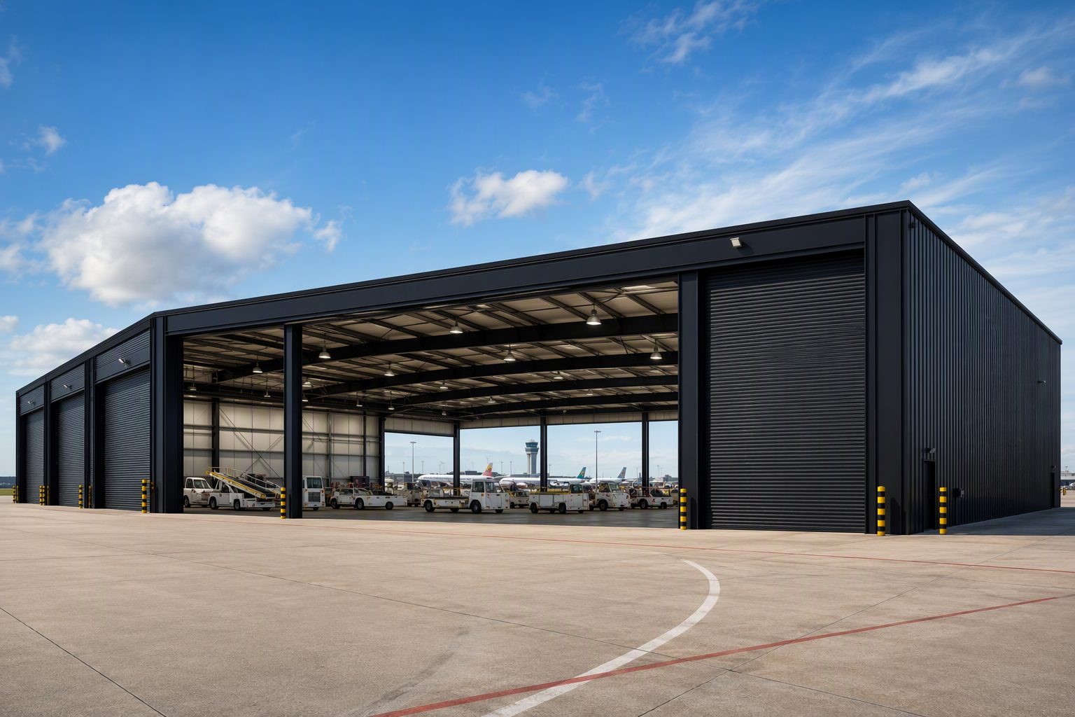 35m (115ft) Industrial Freight Hub & Aircraft Support Bay - 50m Length
