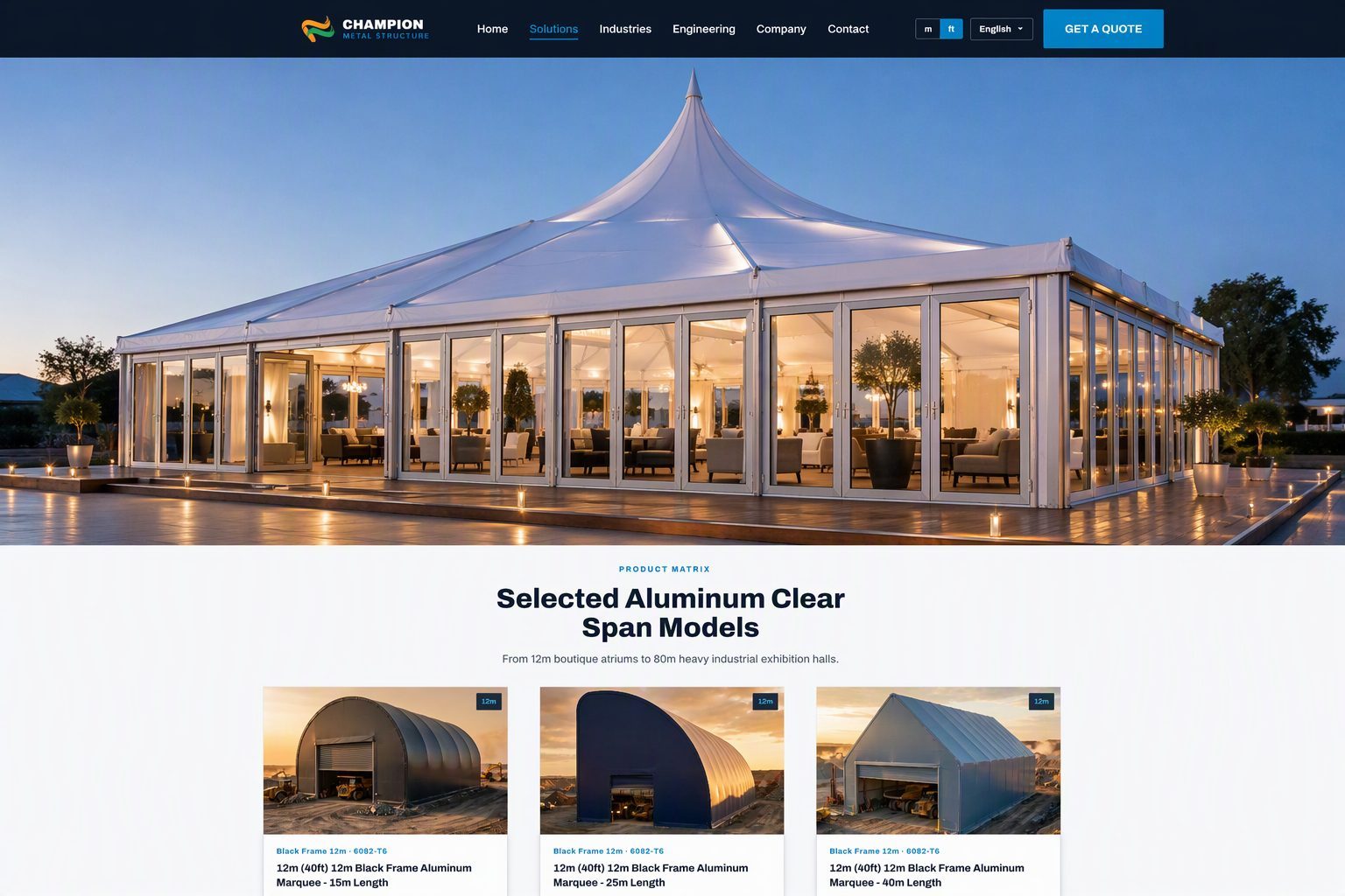30m (100ft) 30m Black Frame Exhibition & Logistics Pavilion - 15m Length