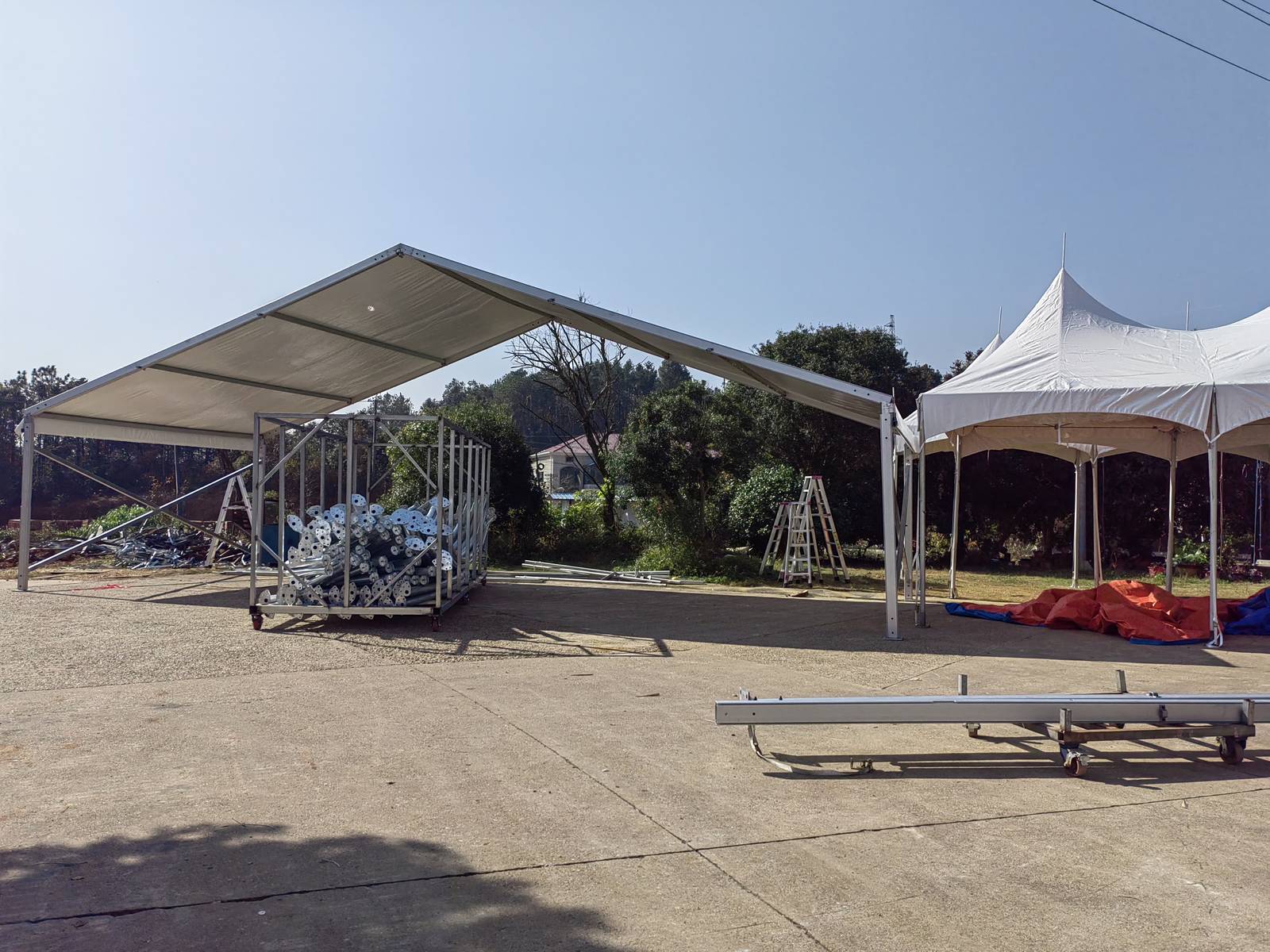 18m (60ft) 18m Black Anodized Industrial Marquee - 15m Length