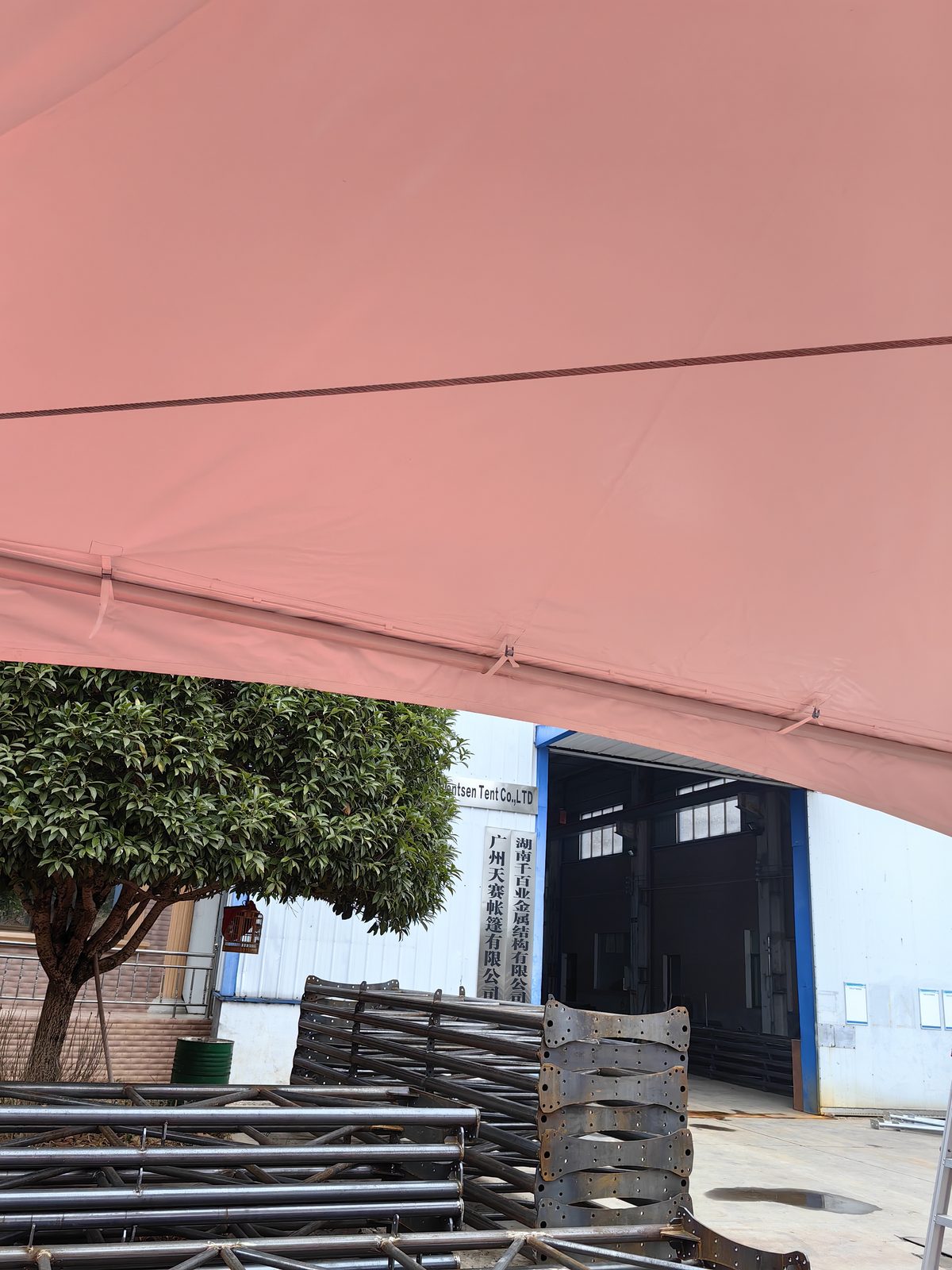 25m (82ft) 25m Black Powder-Coated Assembly Marquee - 100m Length