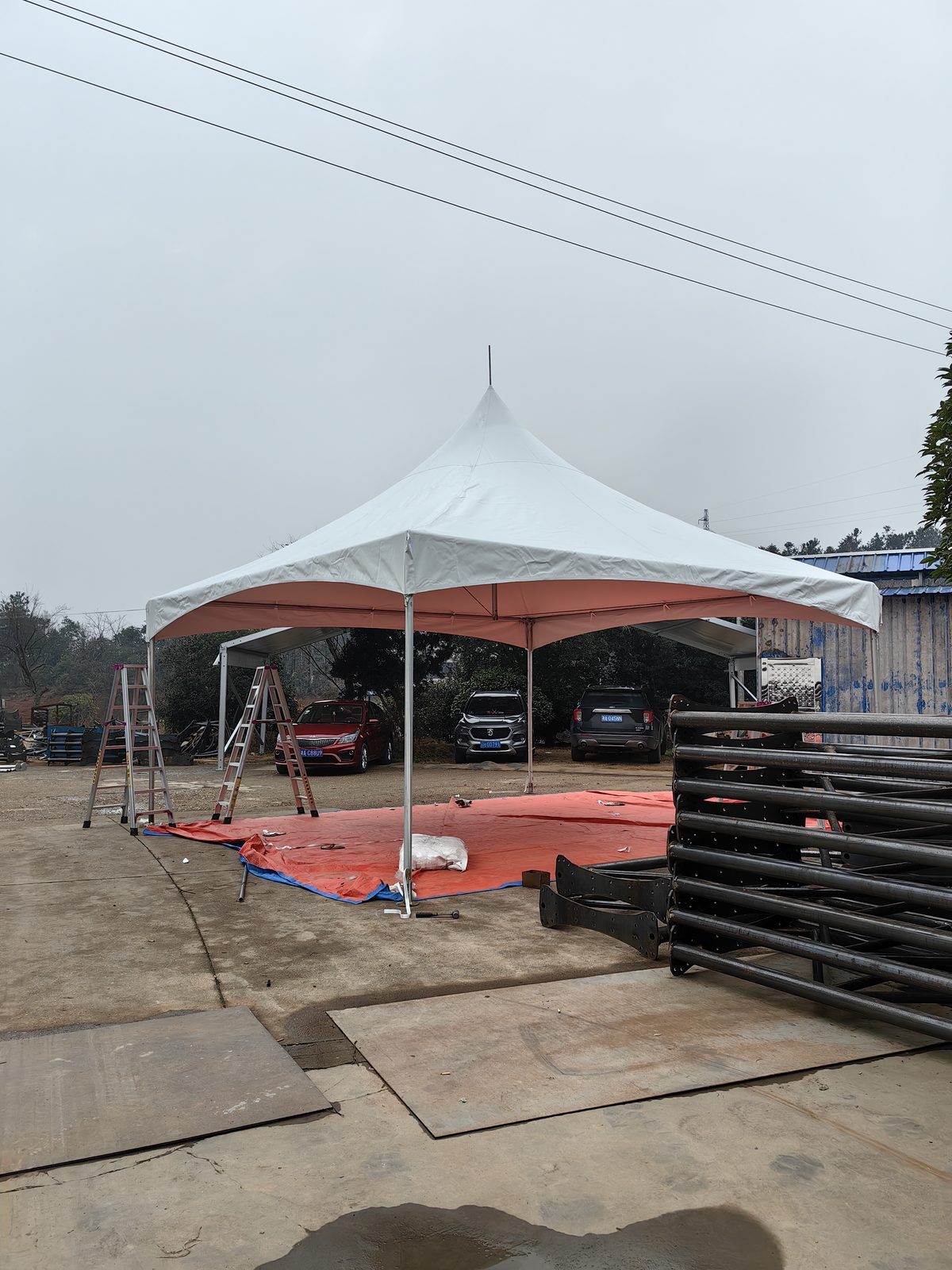 35m (115ft) 35m Black Modular Industrial Hall - 25m Length