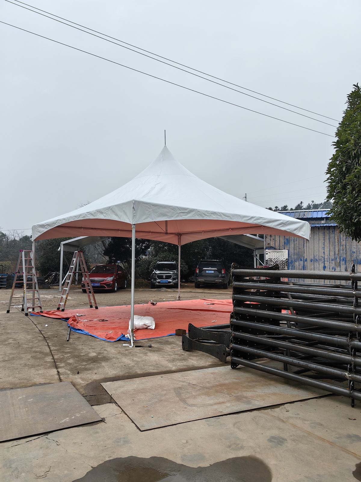35m (115ft) 35m Black Modular Industrial Hall - 40m Length