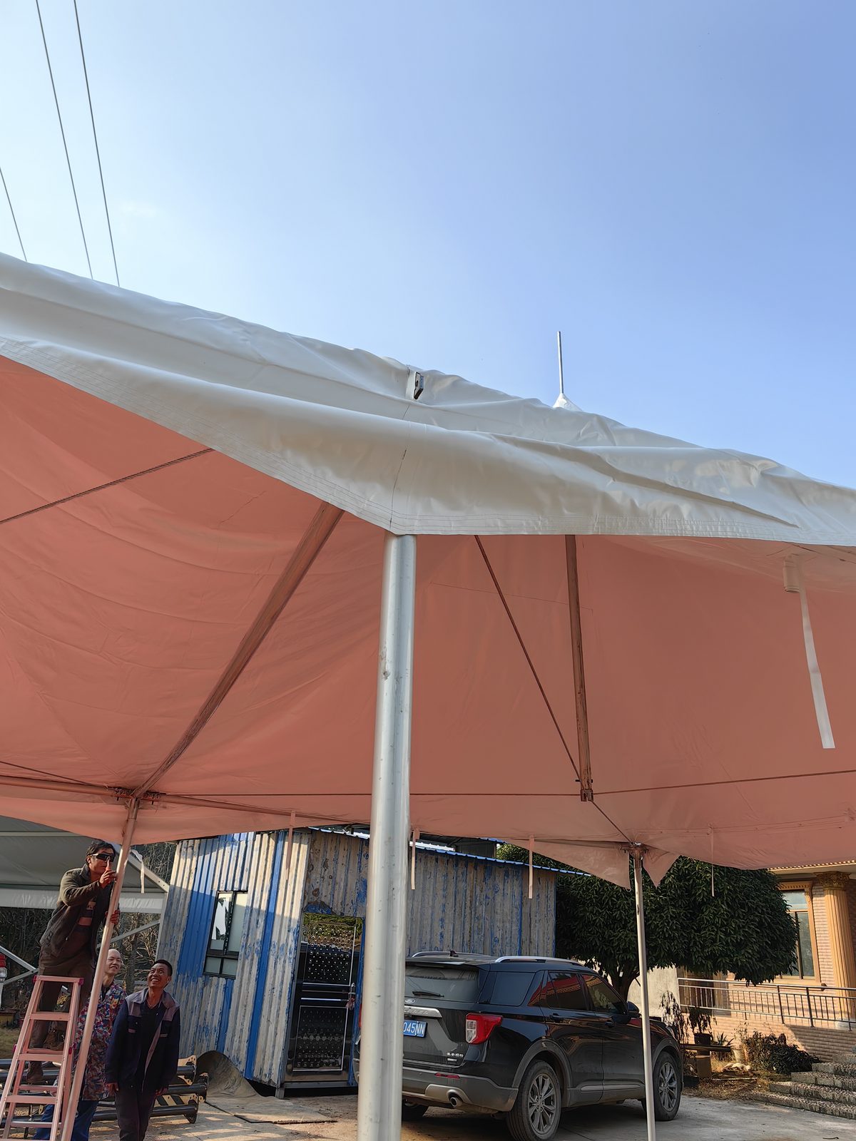 15m (50ft) 15m Black Frame Clear-Span Structure - 15m Length