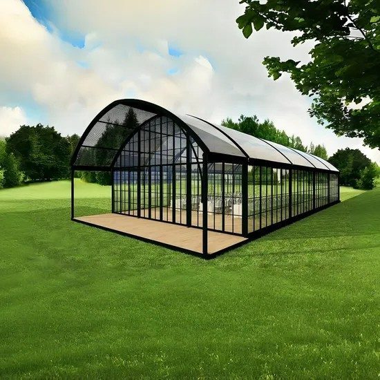 Luxury Black-Frame VIP Automotive & Superyacht Launch Pavilions