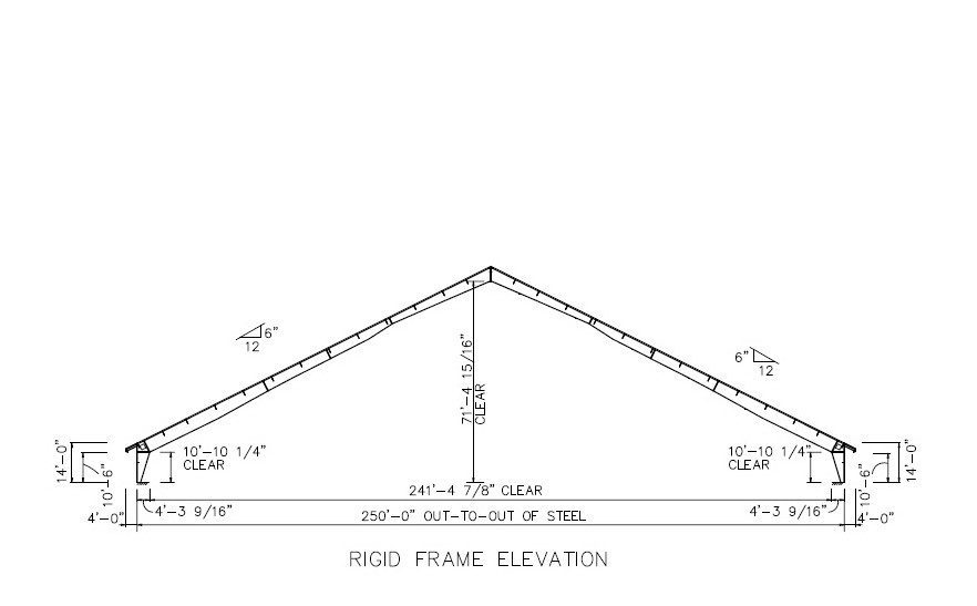 50m (164ft) Mega H-Beam Steel Frame Environmental Stockpile Enclosure - 100m Length Engineering CAD Blueprint
