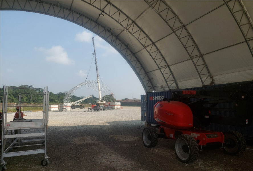 12m (40ft) x 220ft Heavy Double-Truss Container Shelter (CT40)