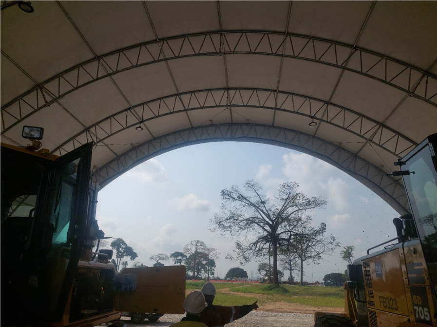 24m (80ft) x 60ft Heavy Double-Truss Container Shelter (CT80)