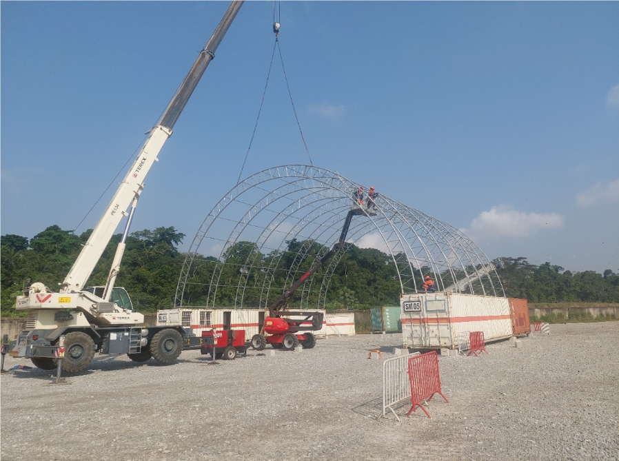 15m (50ft) x 40ft Heavy Double-Truss Container Shelter (CT50)