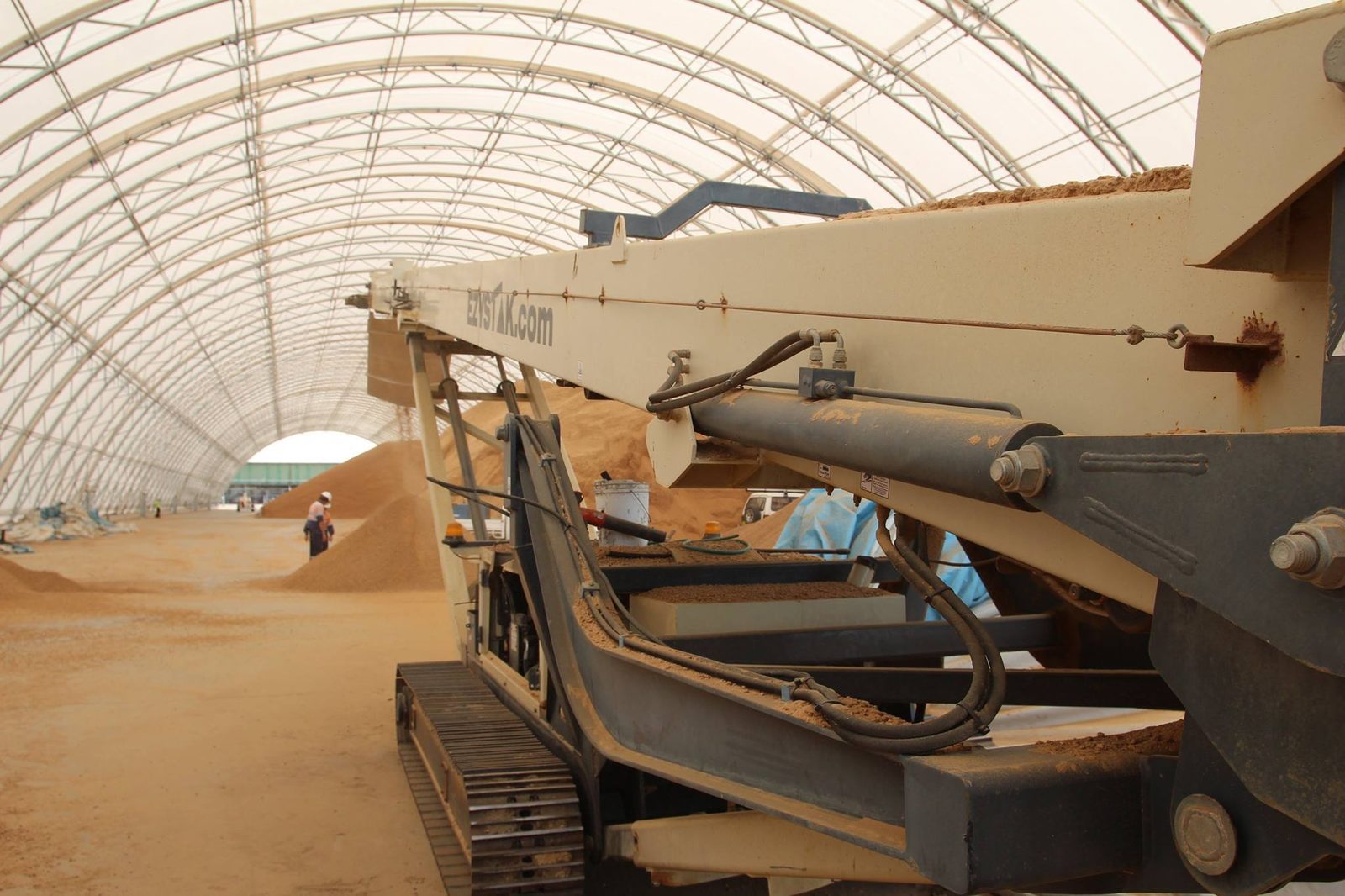 75m (246ft) Non-Standard Ultra-Span Raw Material Stockpile Dome - 150m Length