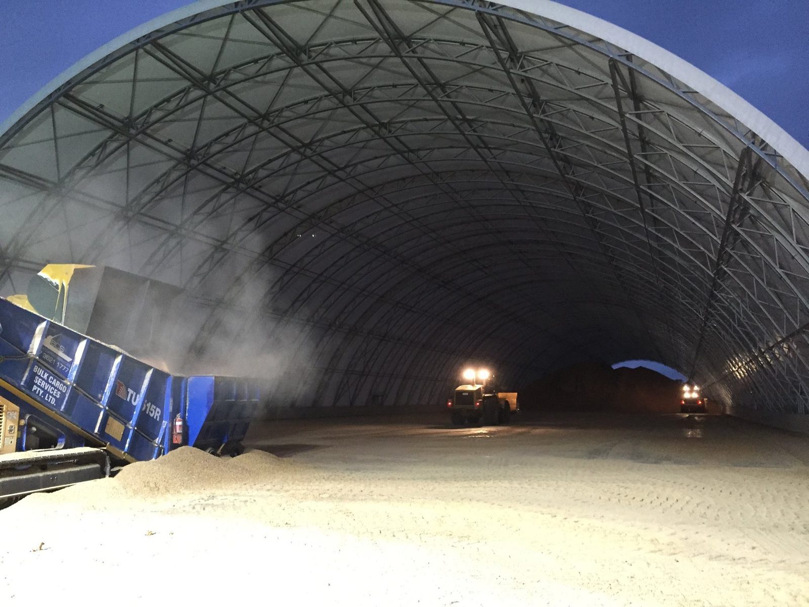 90m (295ft) Non-Standard Circular Bulk Blending & Storage Dome - 60m Length