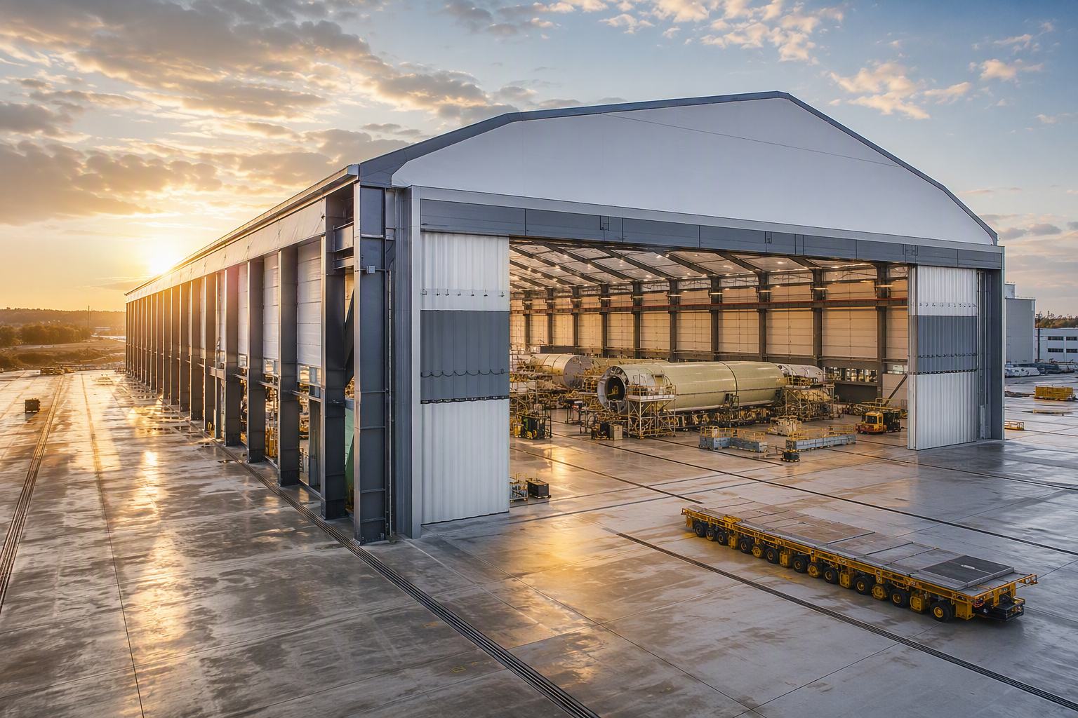 60m (197ft) Super-Span Rigid H-Beam Aviation & Rail MRO Complex - 120m Length