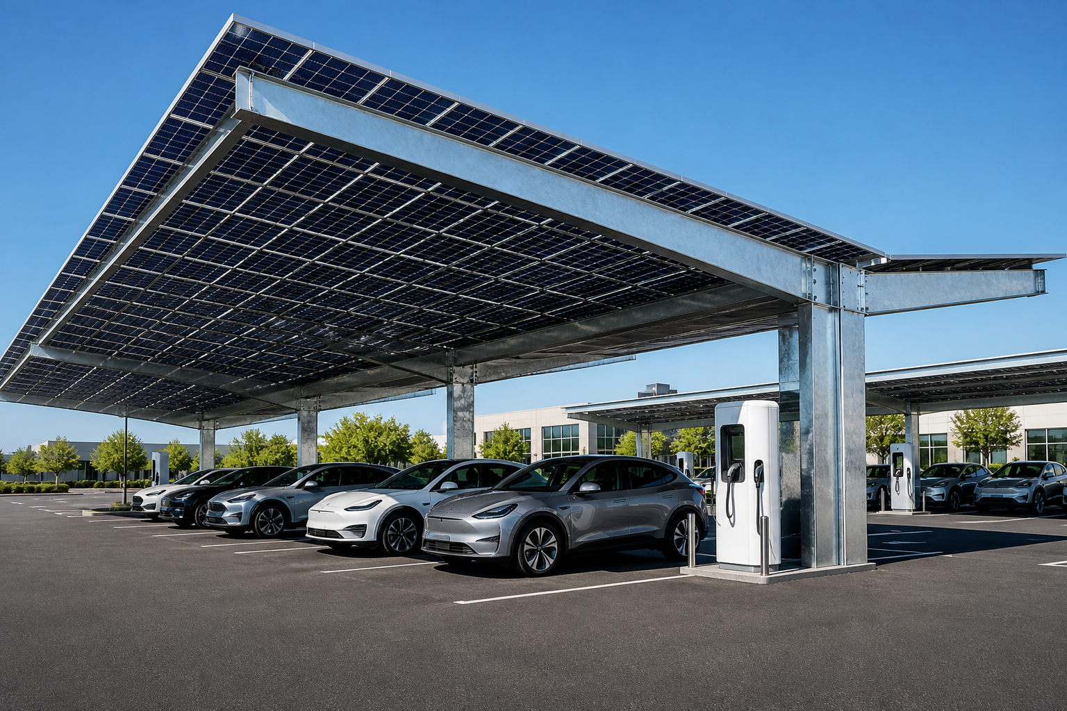 Photovoltaic commercial carport