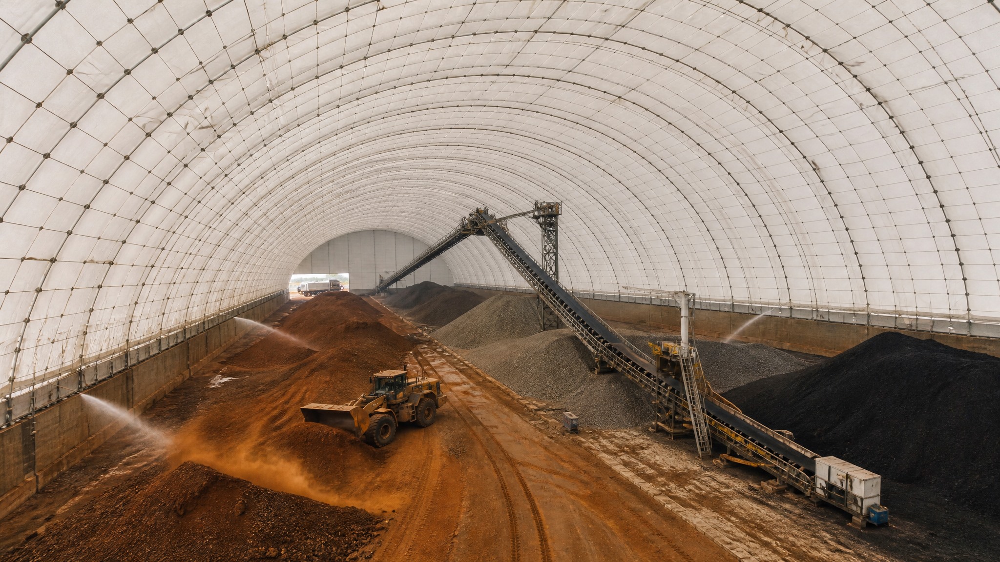 散装矿物环保仓 (dust-controlled bulk mineral storage)