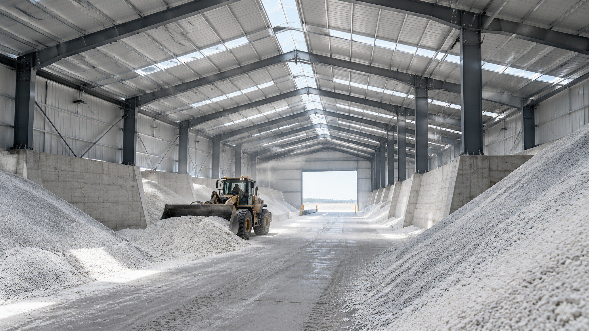 Fertilizer Storage with Concrete Push Walls
