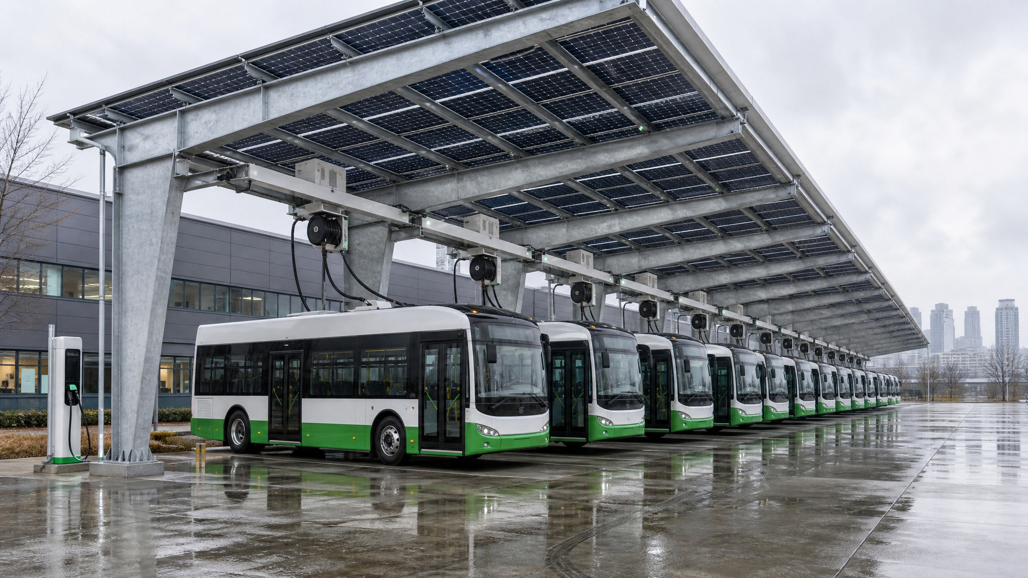 Electric Bus Depot Solar Canopy